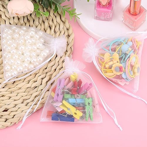 Miniatura 353 de Dealglad 100pcs Drawstring Organza bolsas de joyería caramelo para fiestas, casamientos, regalos Negro