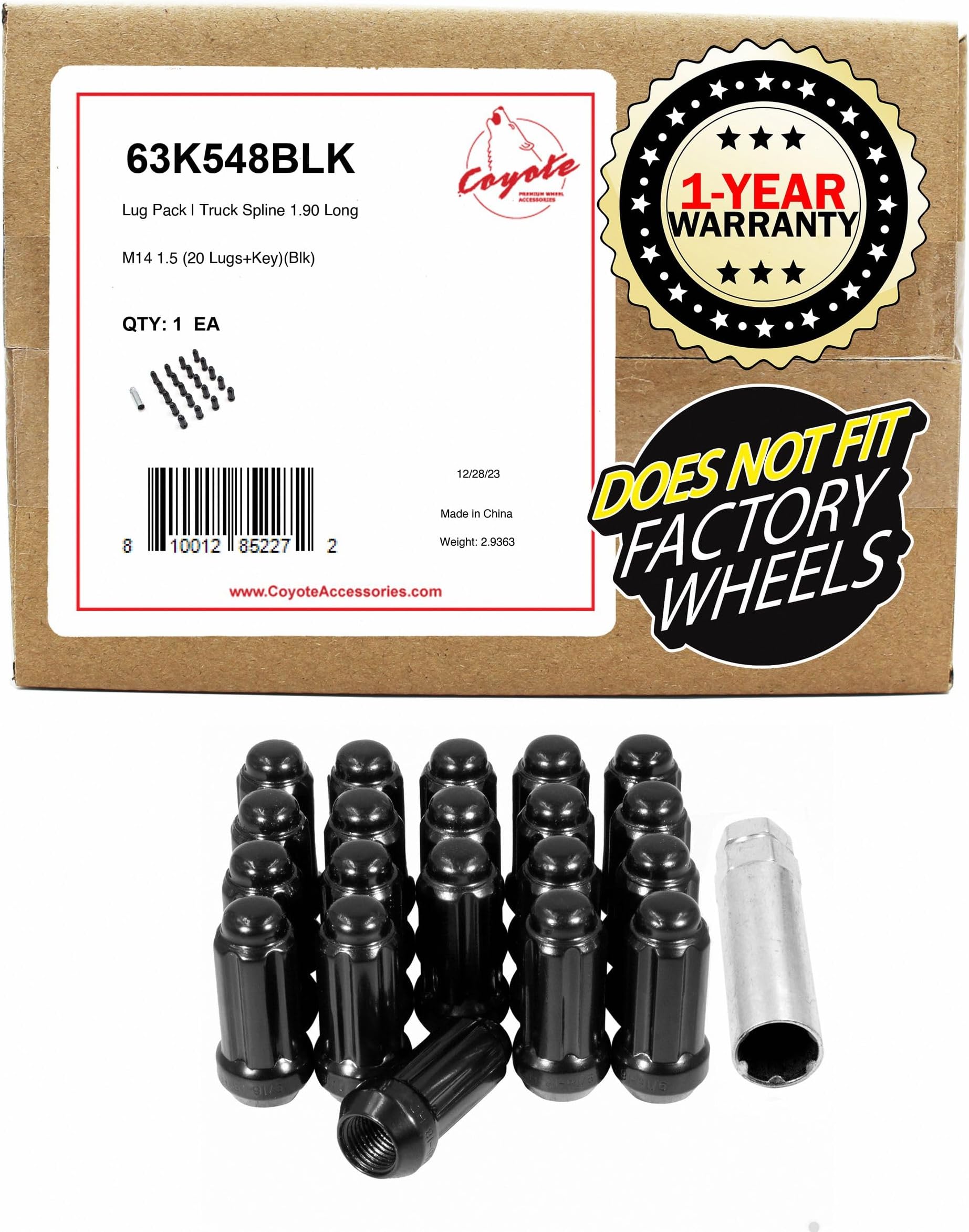 32-Piece 14x1.5 Open End Factory Style Lug Nuts – Fits Chevy GMC Trucks – USA Made