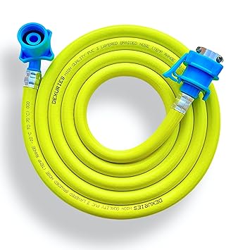 DEXURIES 2 Meter Washing Machine INLET PVC Anti-Burst Hose/Pipe Suitable With HOT & COLD WATER For FULLY AUTOMATIC Front/Top Load Washing Machine With Adaptor (Color : Yellow) (2 Meter)