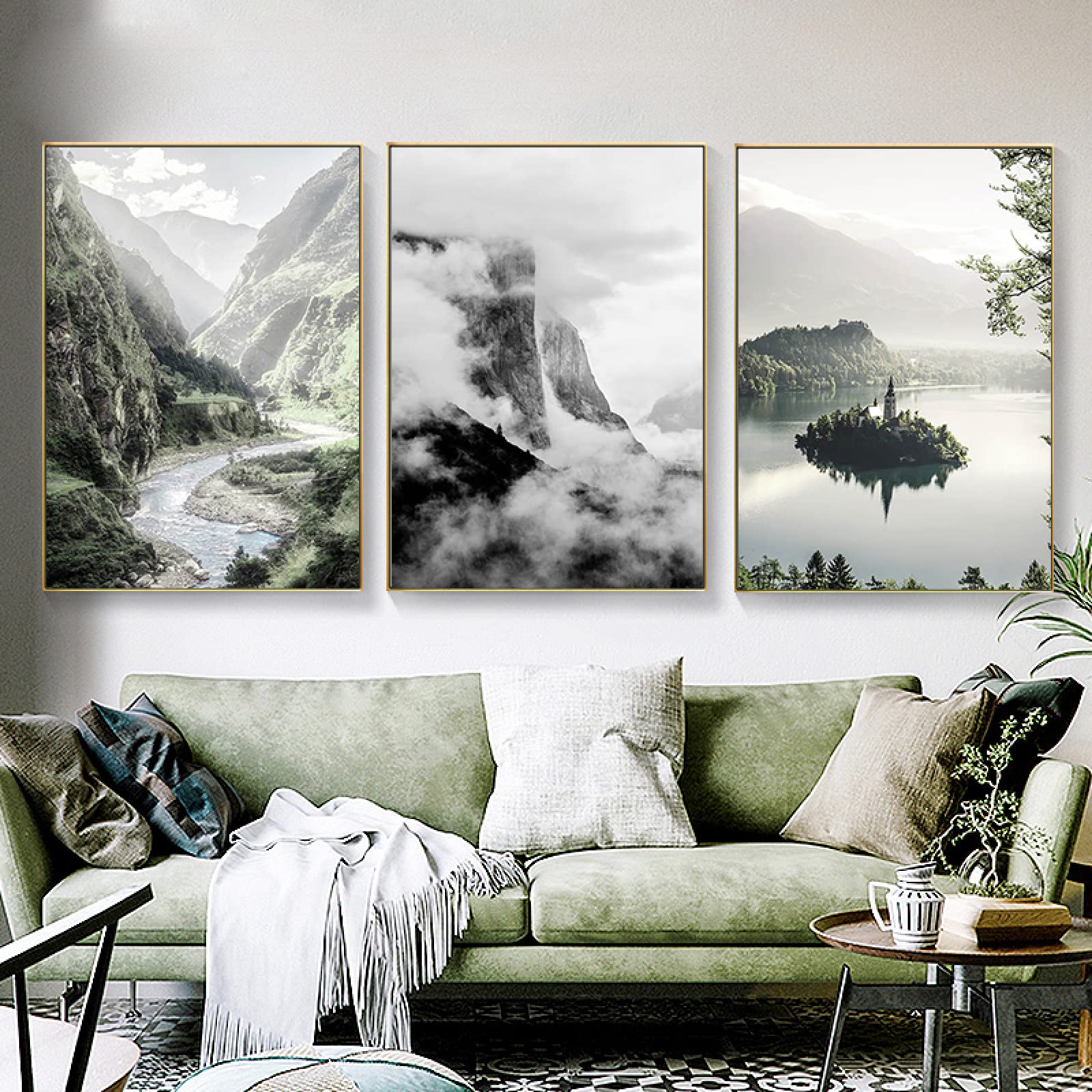 ARTTOR Deco Affiches Murales 70x50cm Affiche Decoration Murale Noir Et Blanc Paysage Lac Cuisine Wall Art Design Moderne Poster sans Cadre Tableau Decoration Salon Chambre Decor P2XAA70x50-4321