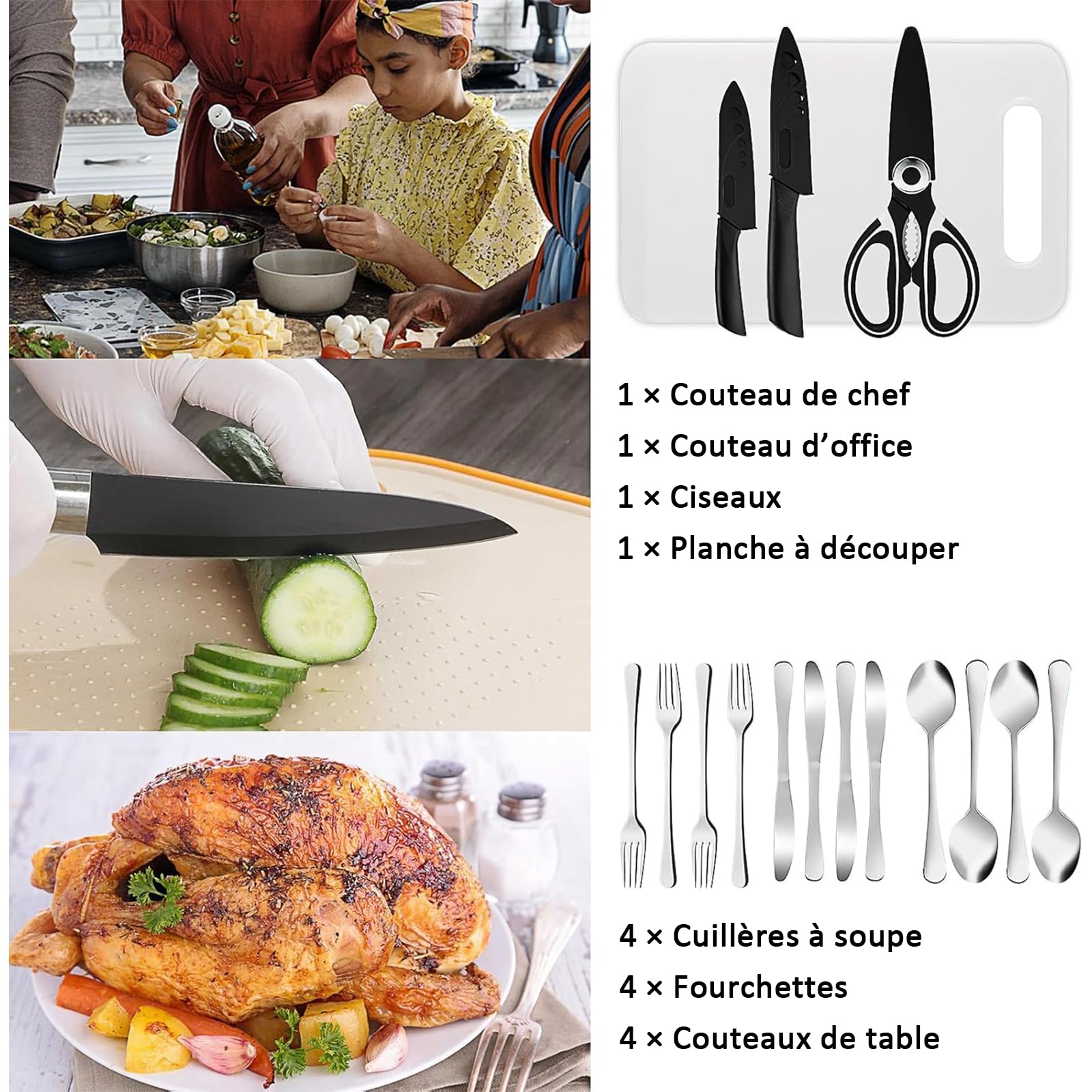 Ensemble de 35 Ustensiles et Couverts de Camping avec Sac de Rangement, Assiettes et Tasses, Accessoires de Cuisine Extérieure pour Voyage, Pique-Nique et Barbecue