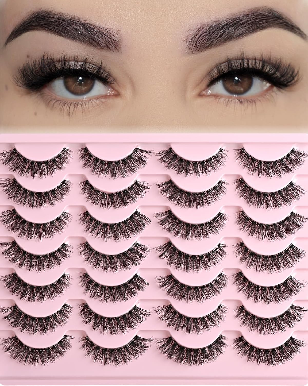 FARRED Cat Eye False Eyelashes - Natural Looking Volume