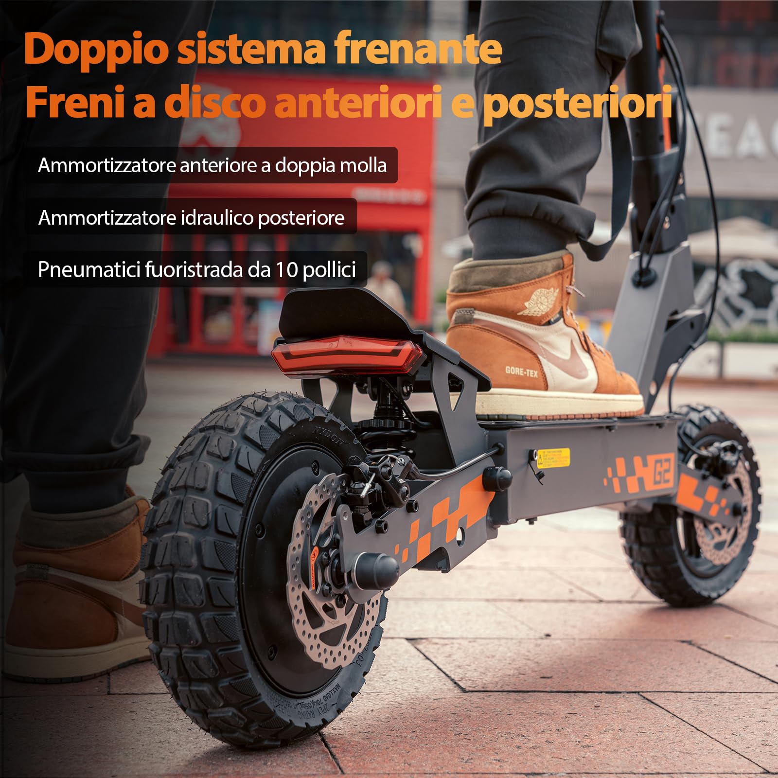 Kukirin G2 Monopattino Elettrico Adulto,Scooter Elettrico,Patinete Electrico,Autonomia di 55KM,Velocità Massima 25km/h,10" Pneumatici,Doppia Frenata,3 Modalità di Velocità,Capacità di Carico120KG