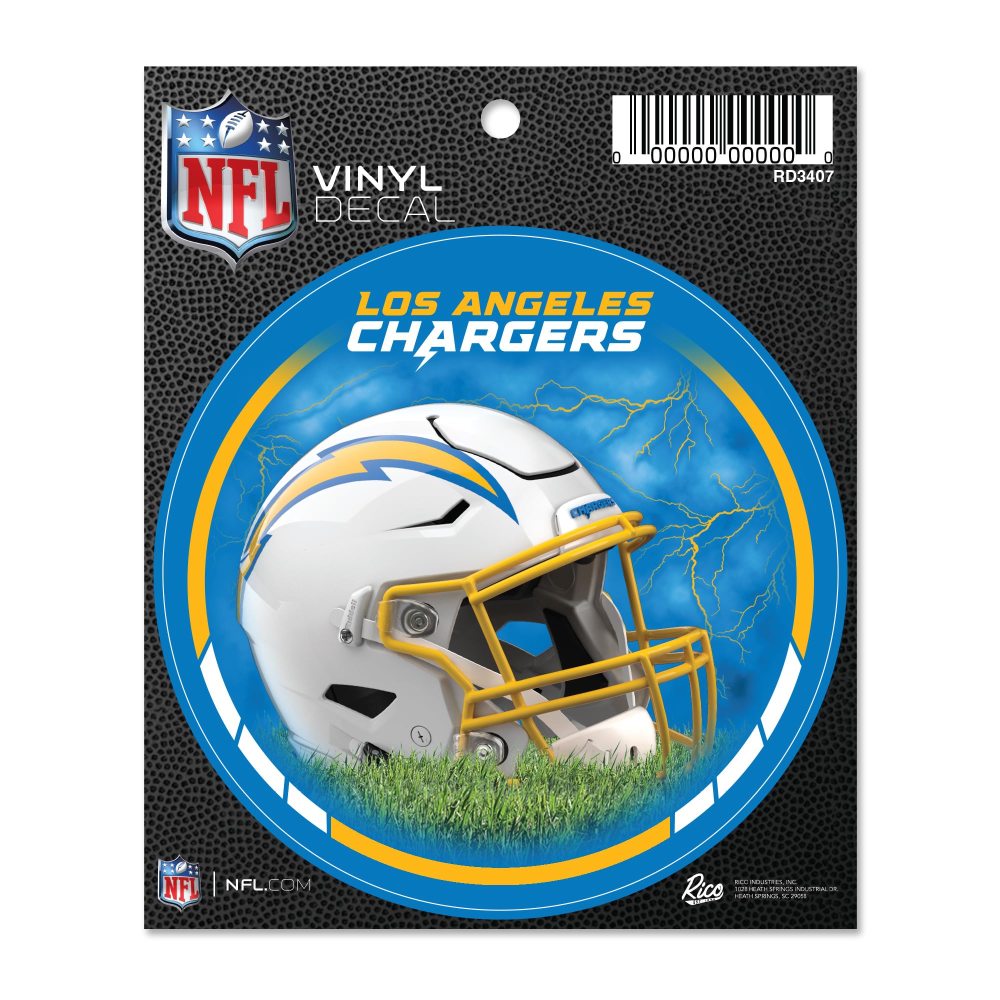 Rico Industries Nfl Football Los Angeles Chargers Helmet Round