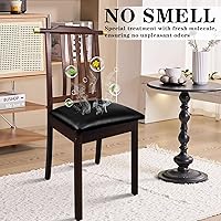 Vista 4 de Juego de 4 fundas de asiento para sillas de comedor de piel sintética, impermeables, fundas elásticas para sillas de comedor, cocina, hotel, fundas