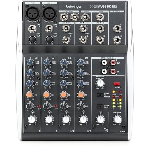 Behringer USB Streaming Interface Mixer XENYX 802S