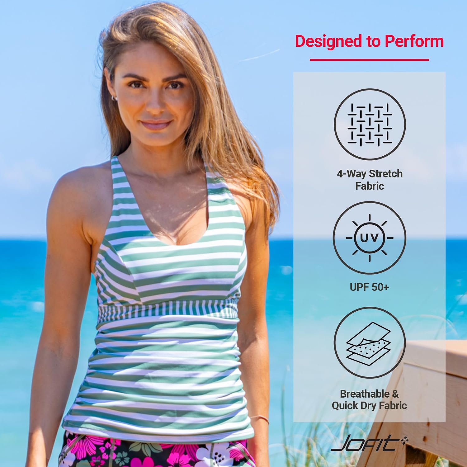 Jofit Apparel Women's Athletic Clothing Capri SwimTop