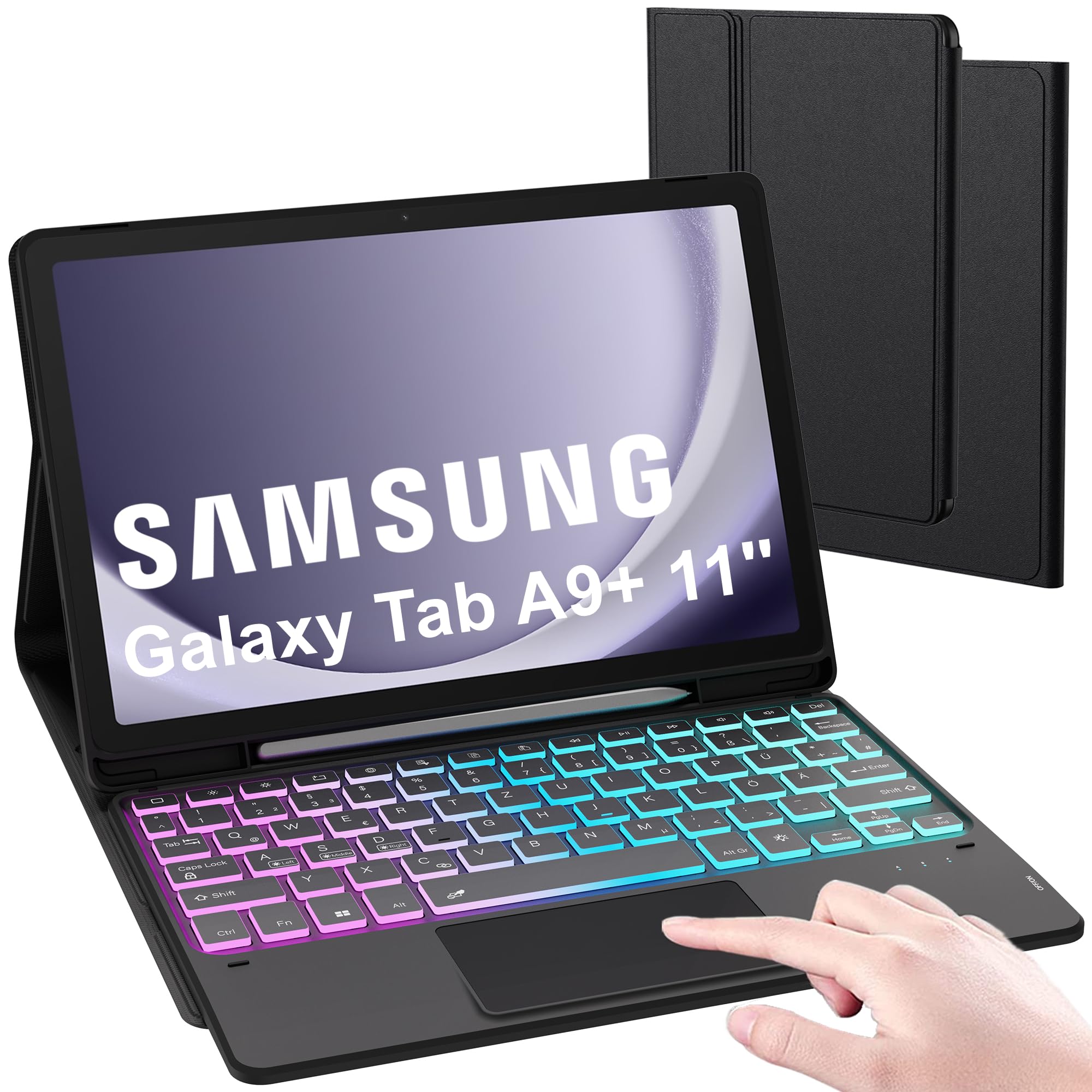 schermo tocco samsung galaxy tab a9 con tastiera e trackpad