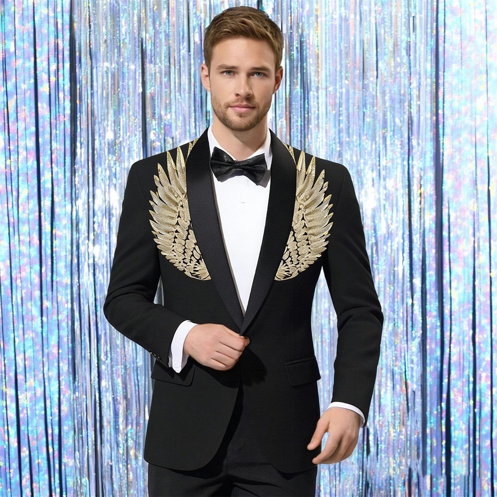 Giacca da esibizione sul con design in paillettes glitterate, formale per locali notturni eventi serali