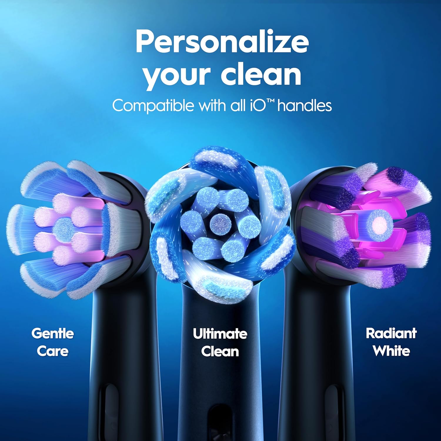 Oral-B Rechargeable Electric Toothbrush, iO3 Limited Deep Clean, 3 Cleaning Modes, Visual Pressure Sensor to Protect Gums, 2 Brush Heads, Travel Case, White