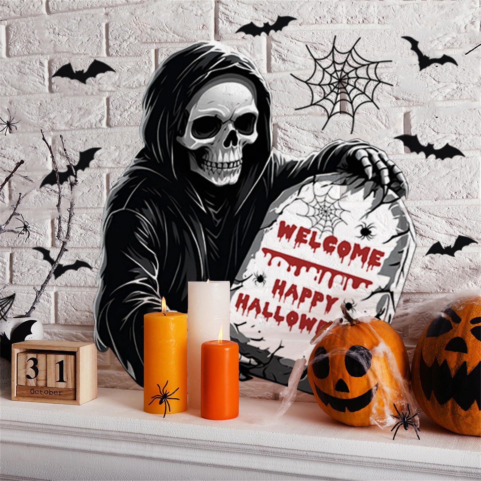 Amazon.co.jp: HOTIYOK ハロウィン シール スケルトンバット英語