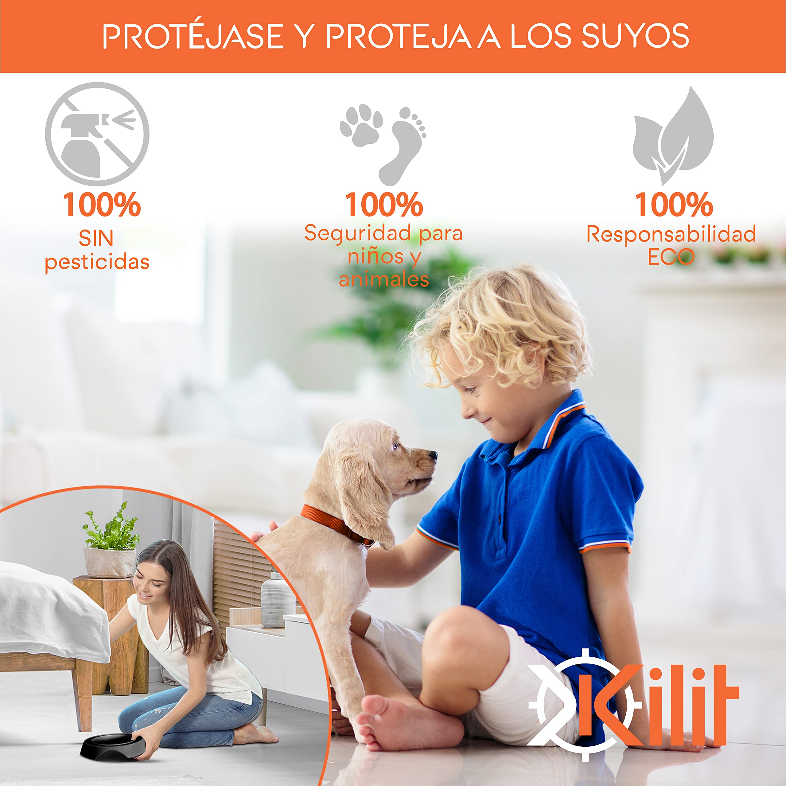 Trampa Chinches de Cama [Kit de 4] Blanco - Interceptor Anti Chinches Profesional - Proteccion Cama Ecologico Sin Pesticidas