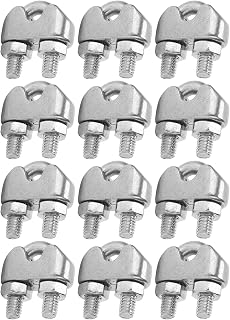 Wire Rope Cable Clip Clamp, Stainless Steel U Bolts Saddle Clamp 12pcs 1/8 Inch M3 Wire Rope Cable Clip Used for Wire Rope, Cable