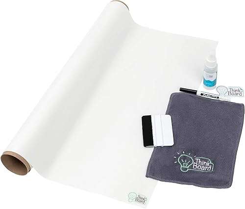 Miniatura 9 de Think Board Adhesivo de pizarra blanca de alta calidad, calcomanía de pared de borrado en seco de 2 x 4 pies, pizarra blanca extraíble para oficina,