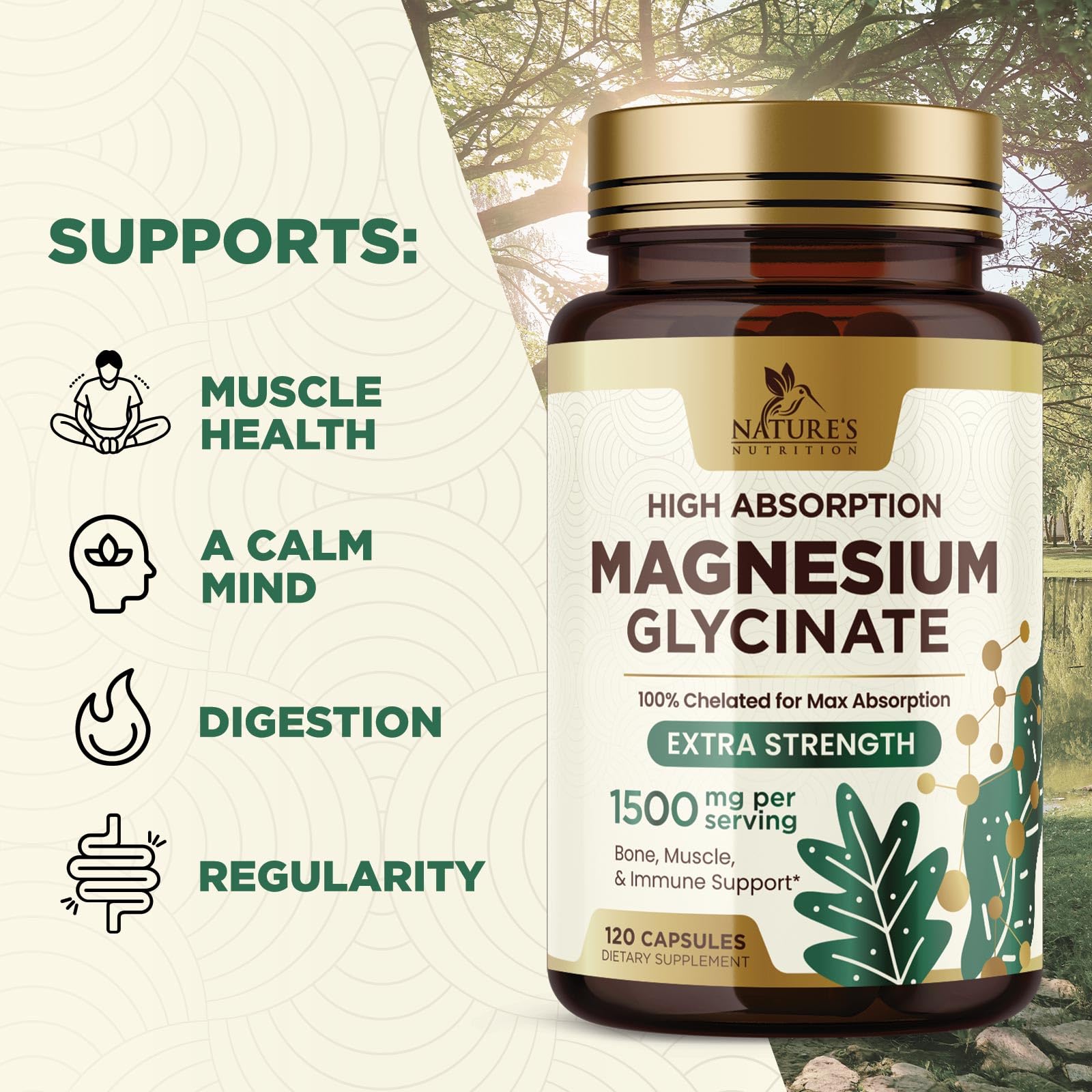 Magnesium Glycinate 1500mg - 100% Chelated - High Absorption Magnesium Glycinate 500mg Per Capsule - Sleep, Heart Health, Bone, & Muscle Support Supplement - Vegan - Bottled in the USA - 120 Capsules — Amazon image 5