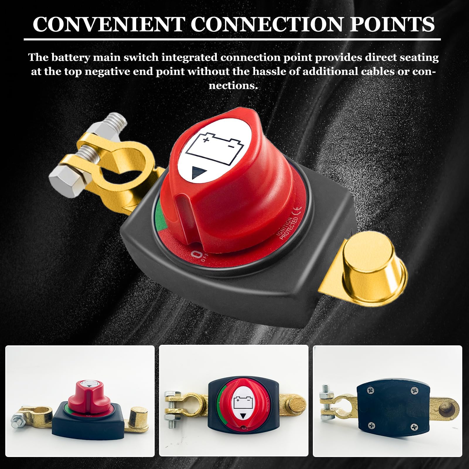 Interruttore Stacca Batteria 12V-48V - Per Auto, Moto, Barca E Camper | Impermeabile E Sicuro