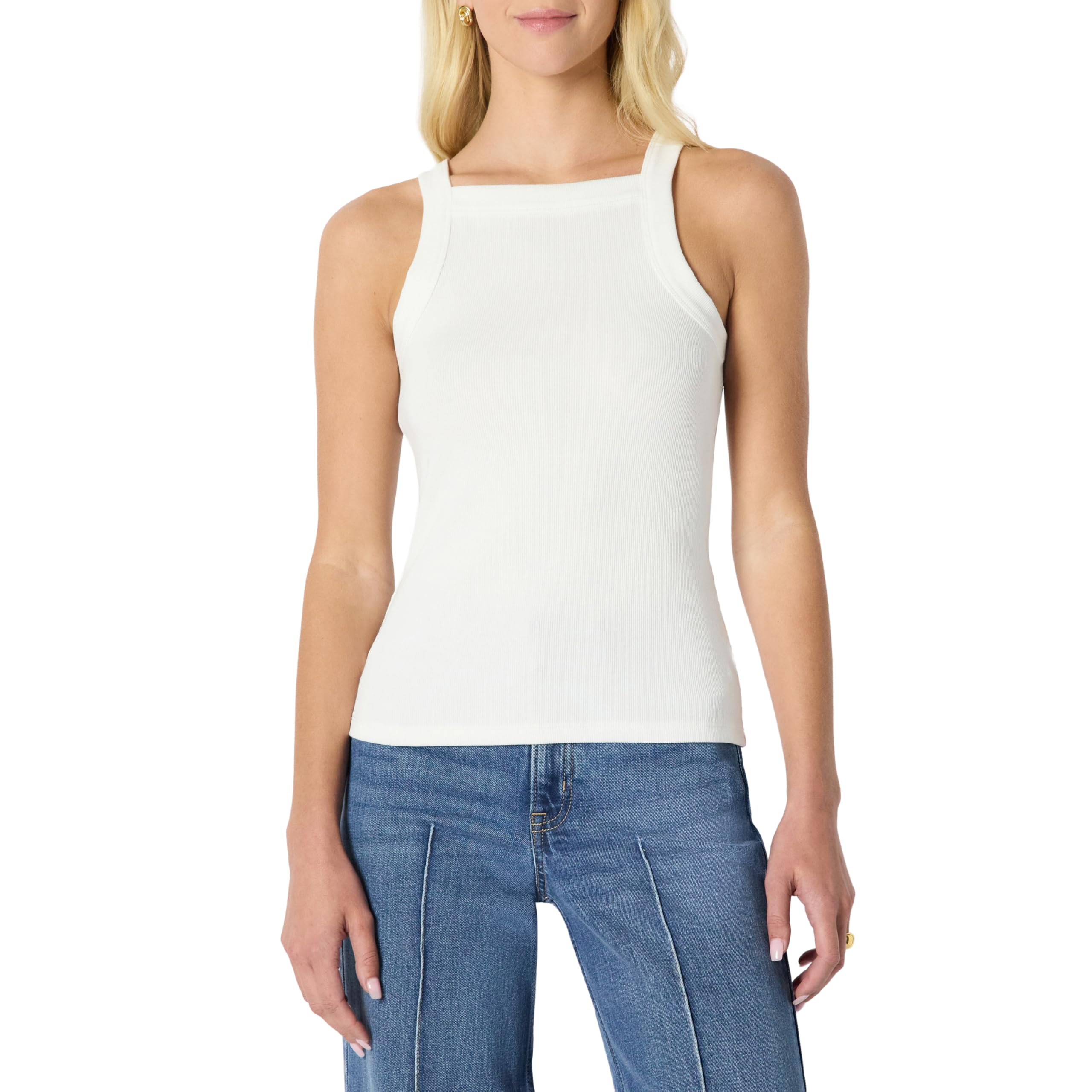 Amazon Essentials Damen Slim-Fit-T-Shirt Mit Hohem Kragen Und Elastischem Rippstrick