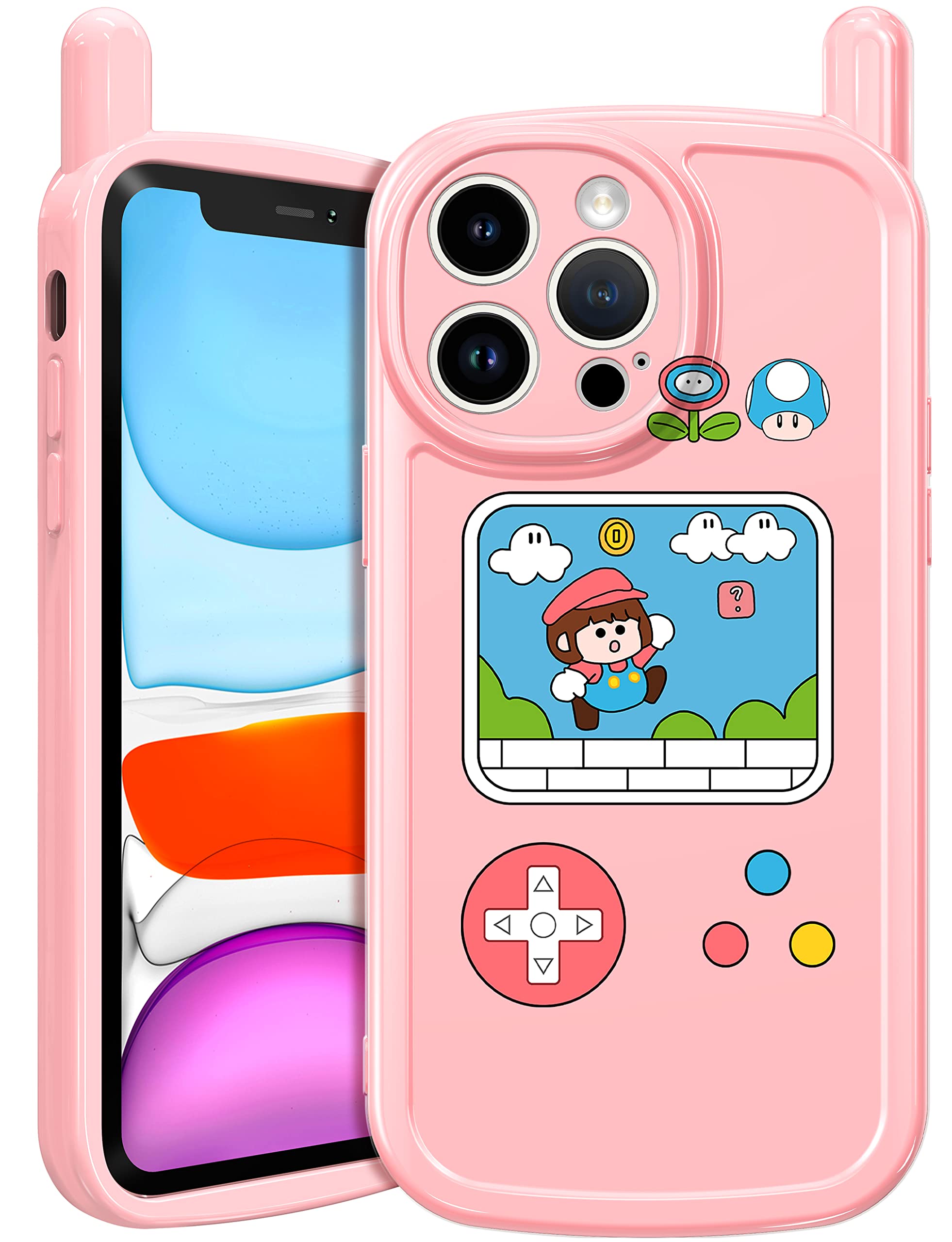 JoyleopKawaii Case for iPhone 13 Pro Max 6.7” Cute Cartoon Retro Phone Cover for Girls Kids Teens Girly Classic Cellular Cases Unique Creative Fun Funny Soft TPU Shell for Apple 13 promax,Game
