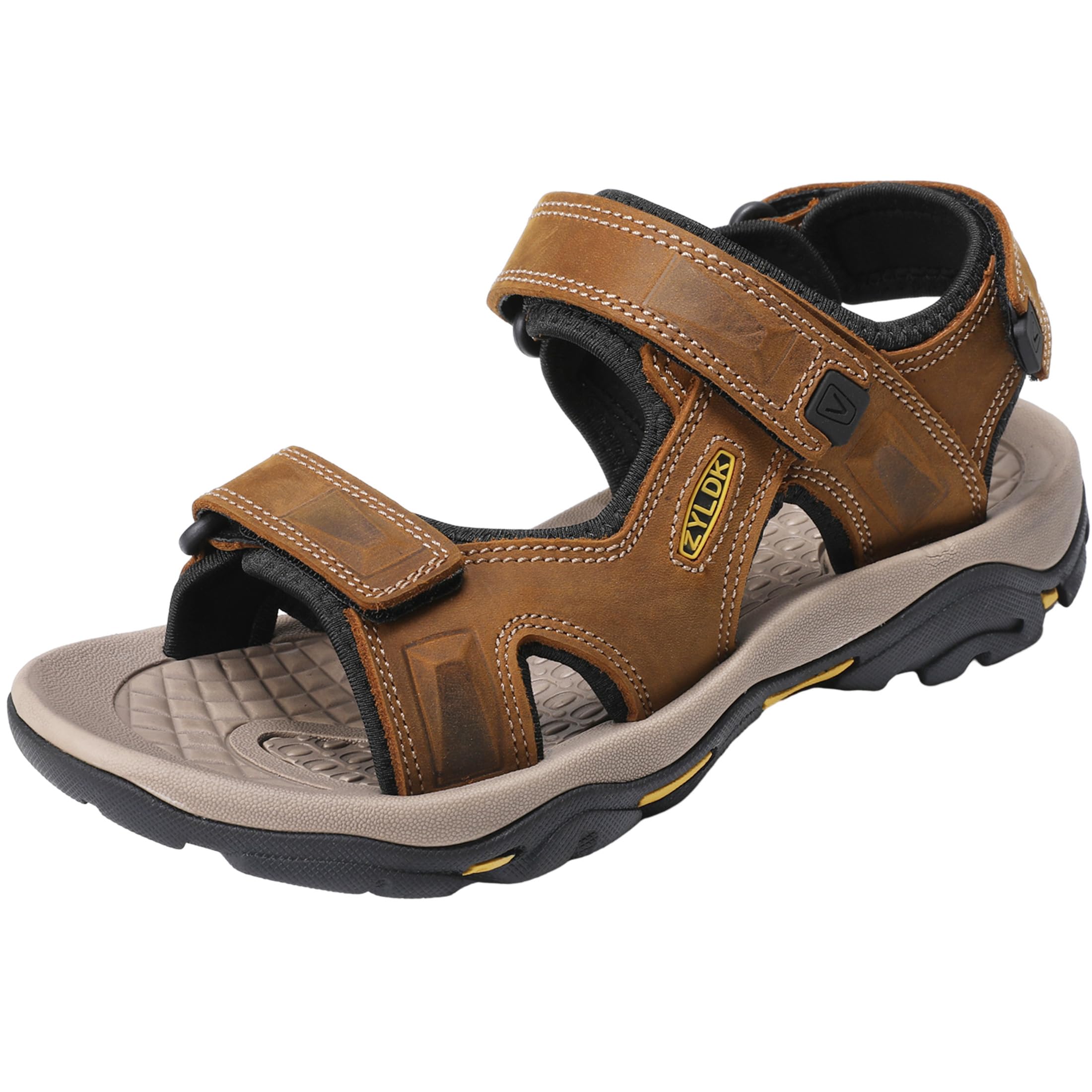 Herren Sandalen Leder Strand Trekkingsandalen Outdoorschuhe Sommer Wanderschuhe Beach Trekkingschuhe Männer Sport-Outdoor Atmungsaktive Sandale Wandersandalen