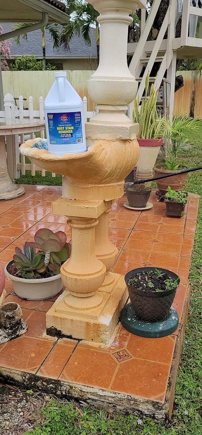 Force 5 SHIPN'SHORE, Rust Stain Remover, Instant Hull Cleaner, Vinyl, Fabric, Metal & Painted Surfaces - Removes Sprinkler Stains from Walls and Fences Instantly. (1, 1 gallon)