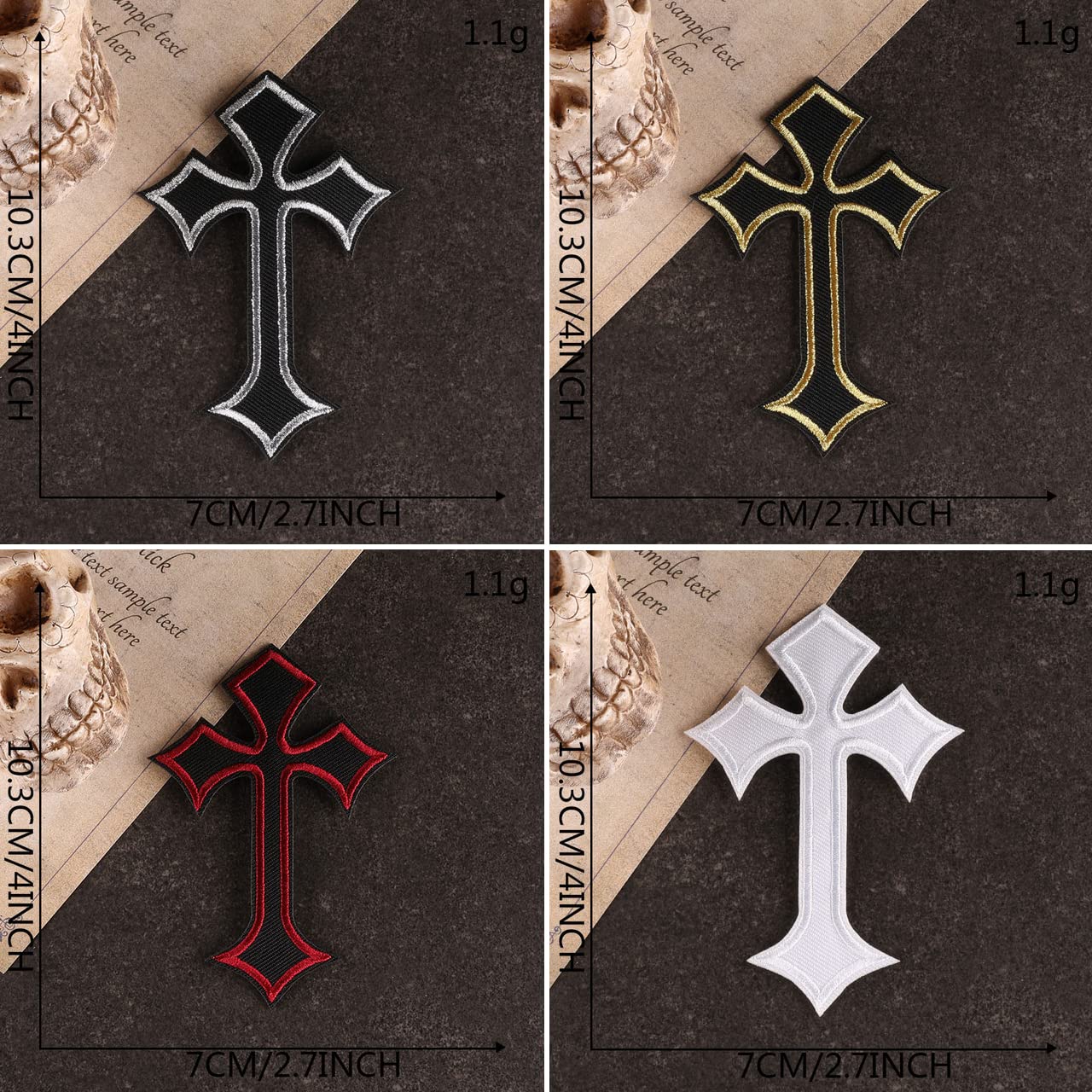 12 Toppe Ricamo A Croce Con Ferro - Motivo Medievale Gotico Per Jeans, Zaini E Cappelli - Foto 13