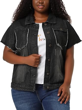 Agnes Orinda Plus Size JeanJackets for 