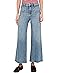 Madewell Patch Pocket Flared Wide Leg Jeans with Raw Hem in Shalimar Wash - Main View