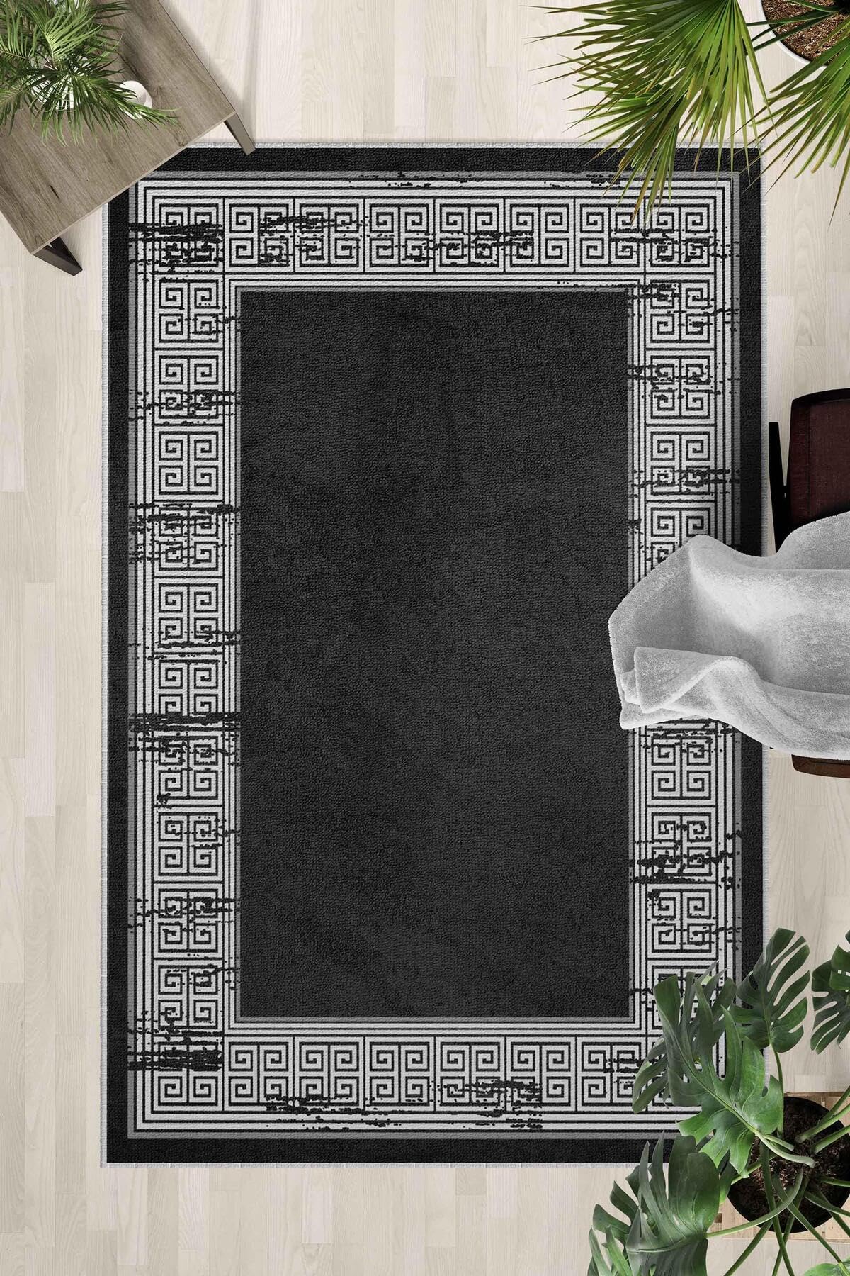 Monnhein Çok Renkli Halı 0057 - Yıkanabilir, Kaymaz Taban, Dijital Baskılı, Leke Tutmaz, İnce Hav, Modern Salon, Oturma Odası, Yatak Odası ve Mutfak için Dekoratif Halı