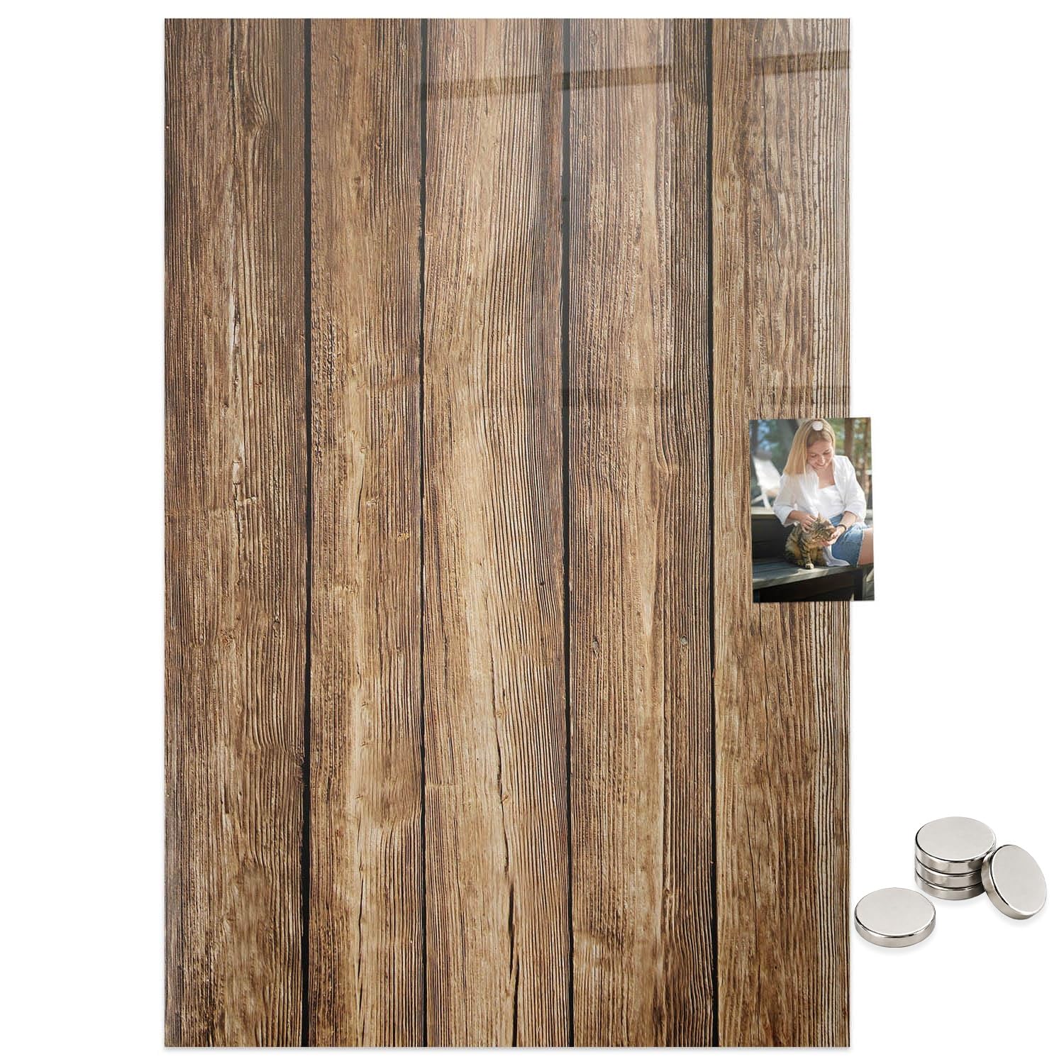 Pizarra Magnética de Vidrio Templado 70x100 con textura de madera para organización 8