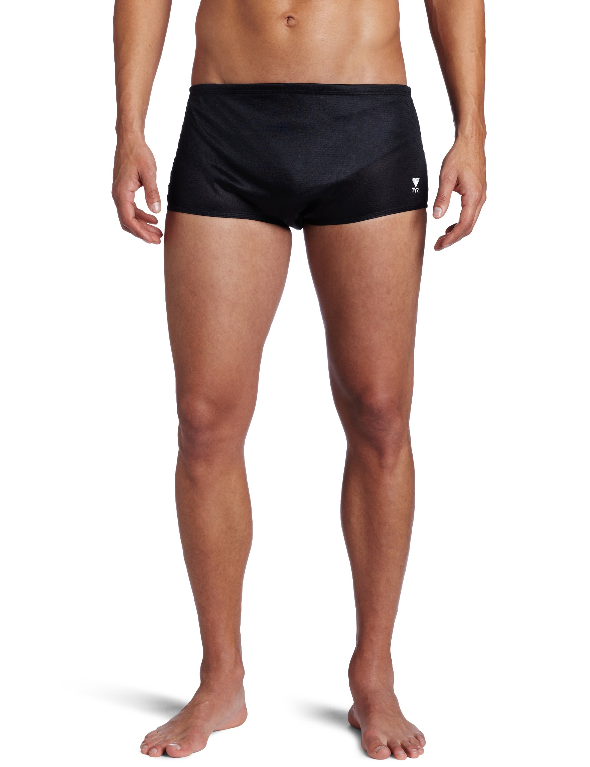 TYRSport Men's 8-Inch Nylon Team Trainer Swim Suit (Black, 28)