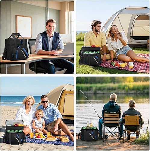 Miniatura 9 de Maelstrom Lonchera aislada de 20 litros para hombres y mujeres, bolsa enfriadora expandible de doble cubierta a prueba de fugas con 6 bolsillos,