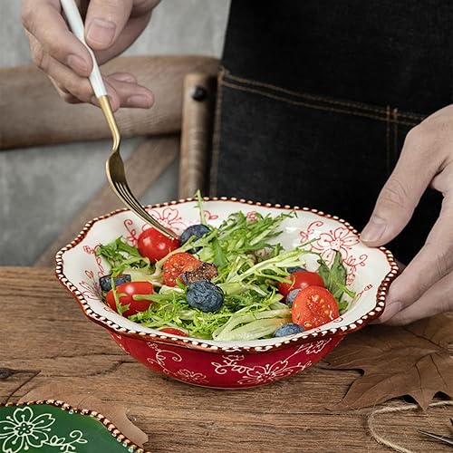 Miniatura 4 de Juego de 3 tazones de cerámica para sopa de 14 onzas, cuencos para ensalada y pasta, para cocina, microondas, cereales, gumbo, bola de masa para