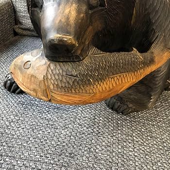 Amazon.co.jp: レトロ 優しいお顔.横幅41㎝木彫り熊 北海道 人気