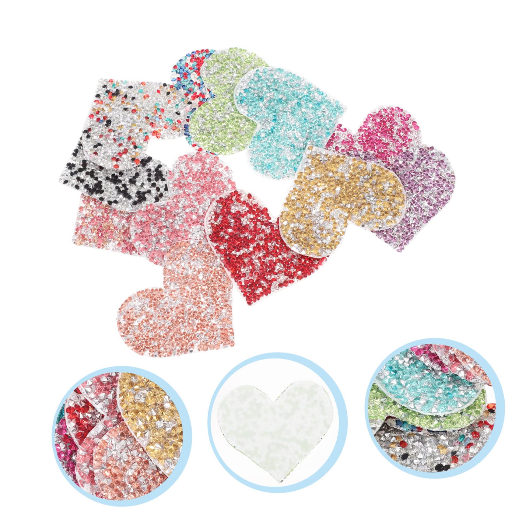 EXCEART 36pezzi Toppe Termoadesive Cuore Strass Per Decorazione Abbigliamento Borse e Cappelli Patch Fai Da Te Per Riparazioni e Decorazioni Creative