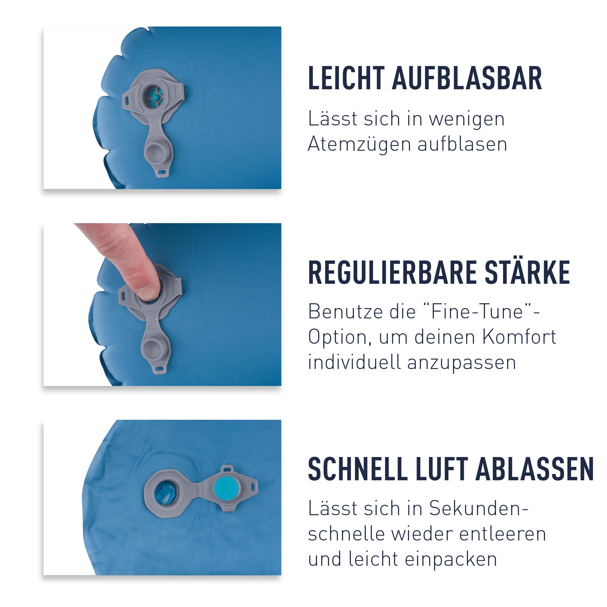 Sea to Summit - Aeros Premium Lendenkissen - Aufblasbares Stützkissen - Entlastung des unteren Rückens - Polyestergewebe 50D - Kompakte Reisetasche - Arbeit, Reisen & Autofahrten - Grey - 70g