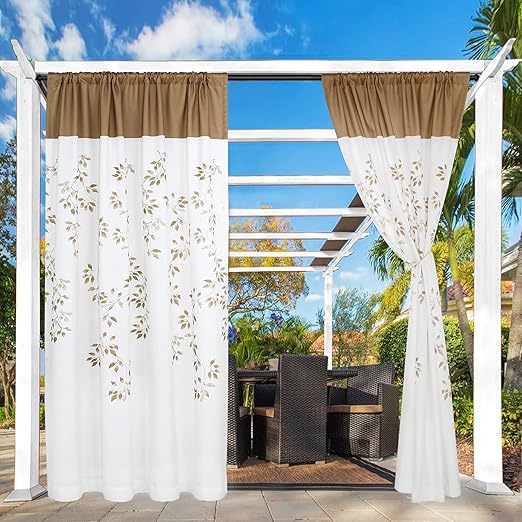 BONZER Waterproof Indoor/Outdoor Curtains for Patio with
