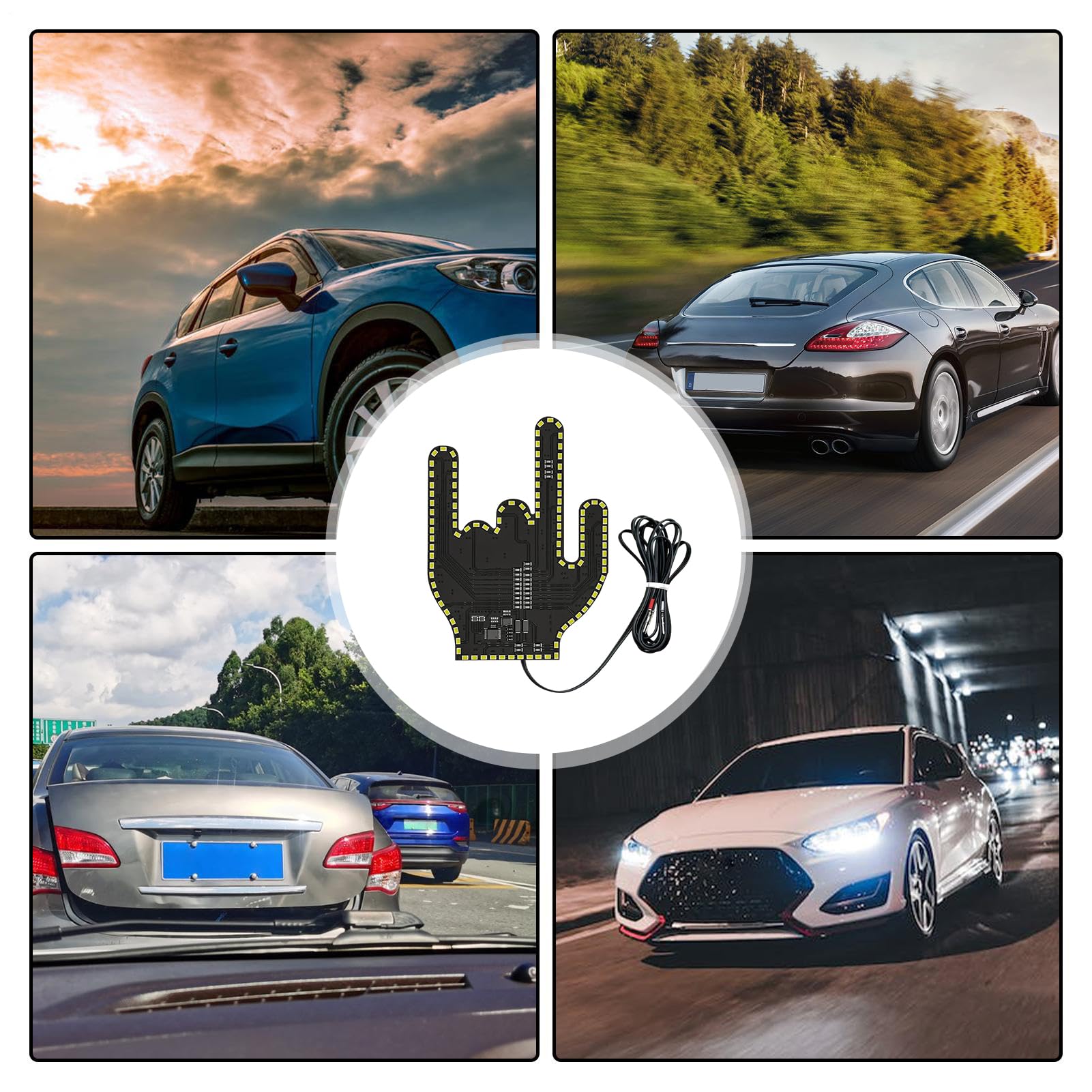 Lampe à Geste LED Pour Voiture - Signalisation Lumineuse Pour Fenêtre - Pour Camion, SUV, Caravane - Conduite Nocturne - 8