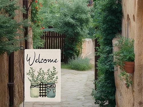 Miniatura 6 de Bandera de jardín de primavera y verano de doble cara de 28 x 40 pulgadas, banderas de arpillera de poliéster grandes de temporada para exteriores,