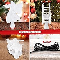 Vista 4 de Christmas Tree Topper,2-in-1 Angel Tree Toppers Christmas Decorations,Christmas Angel Tree Topper with 360Rotating LED Snowflake,Christmas Tree
