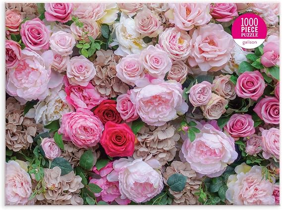 English Roses 1000 Piece Puzzle from Galison - Beautiful Photographic Jigsaw Puzzle from James Ogilvy Featuring Roses and Hydrangeas, Challenging & Fun Puzzle for Adults, 27 x 20, Unique Gift Idea