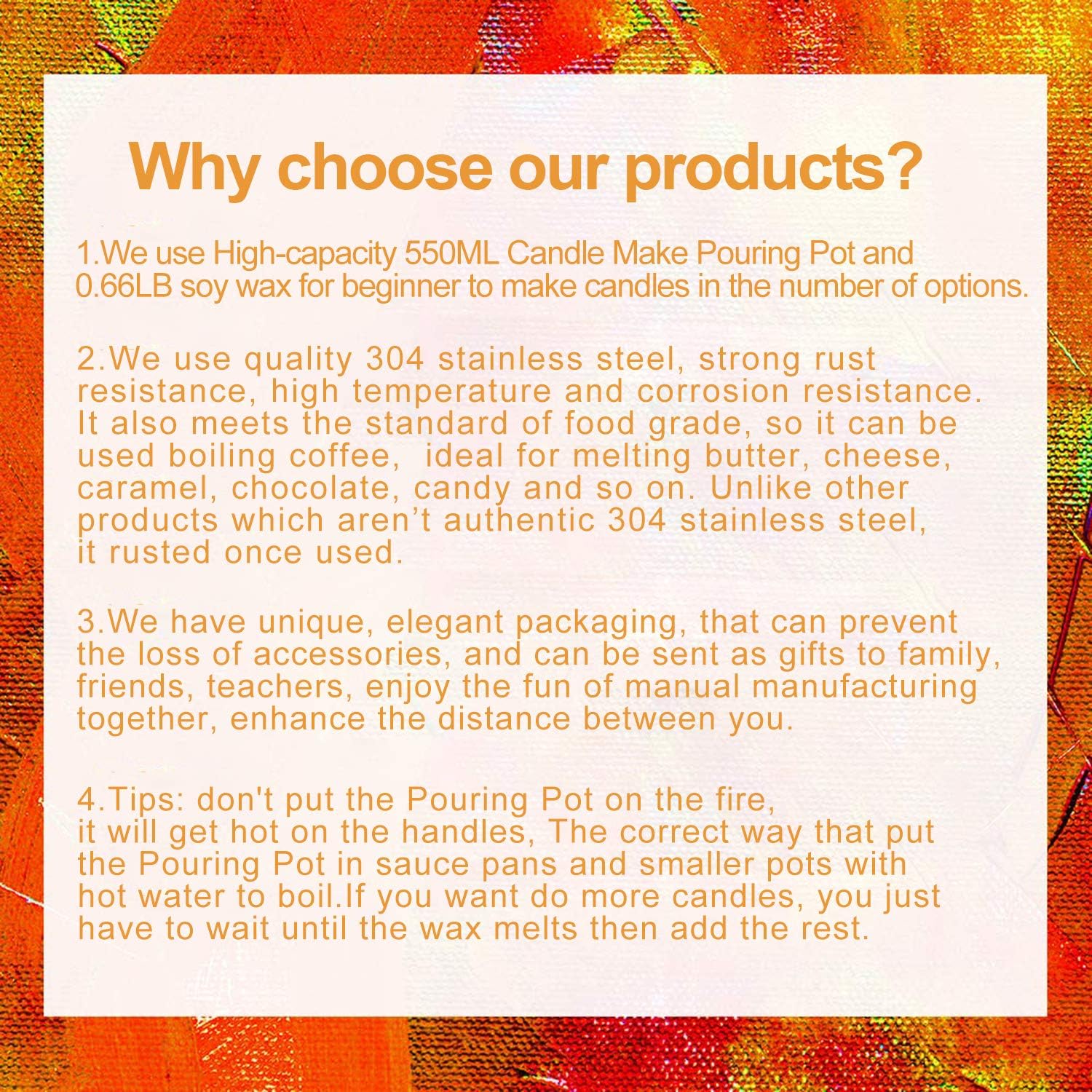 Candle Making Kit, Soy Wax DIY Candle Craft Tools Including Candle Make Pouring Pot, Candle Wicks, Wicks Sticker, 3-Hole Candle Wicks Holder, Natural Soy Wax and Spoon