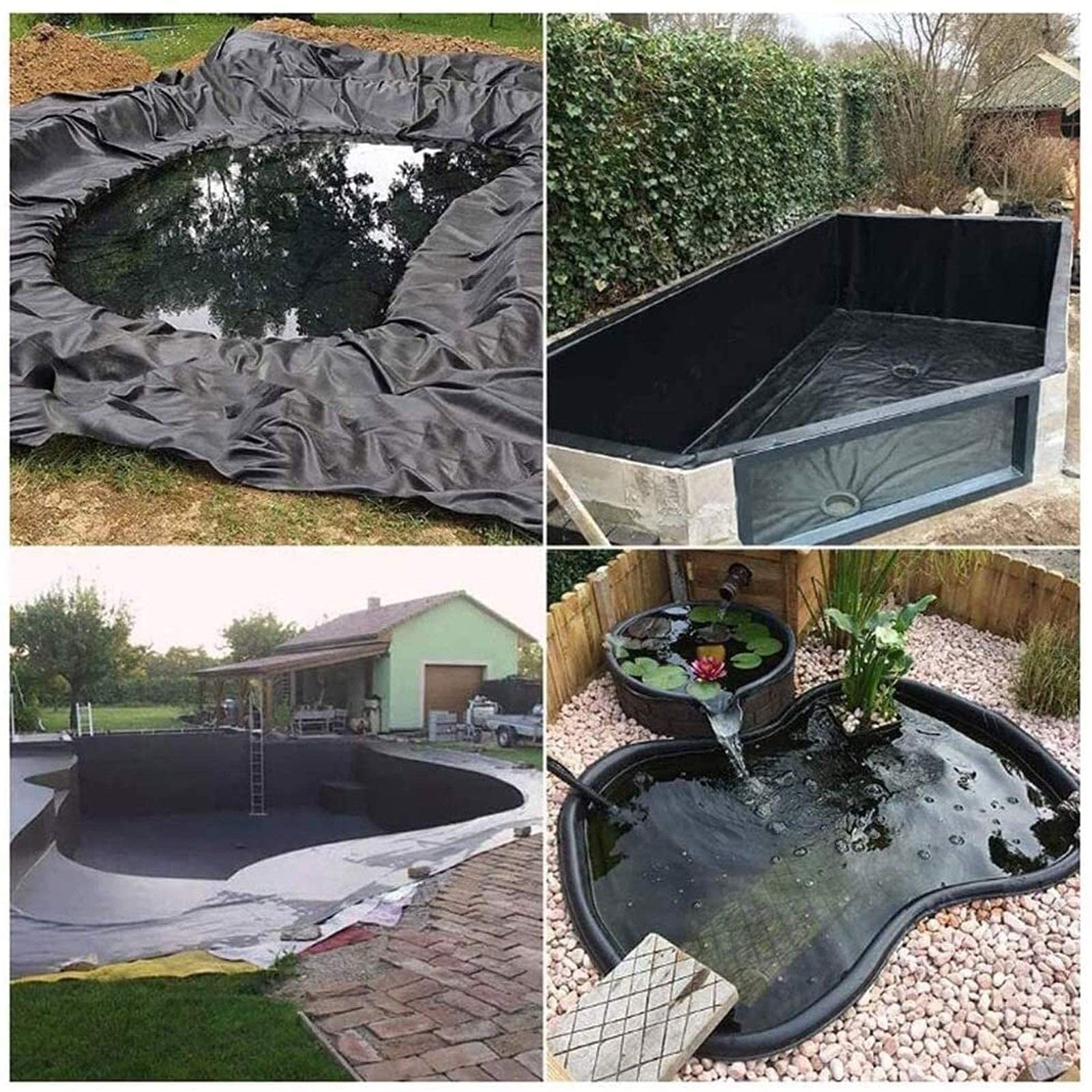CGF- Pond Liner Heavy Duty Liner Panno Giardino Piscina Impermeabile Piscina Fish Pond Liner Membrana (Dimensioni: 2x8m (6.6x26.2ft))