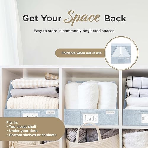 Miniatura 7 de Contenedores de almacenamiento trapezoidales, organizador y cestas de almacenamiento de tela, cajas organizadoras plegables para toallas, ropa de