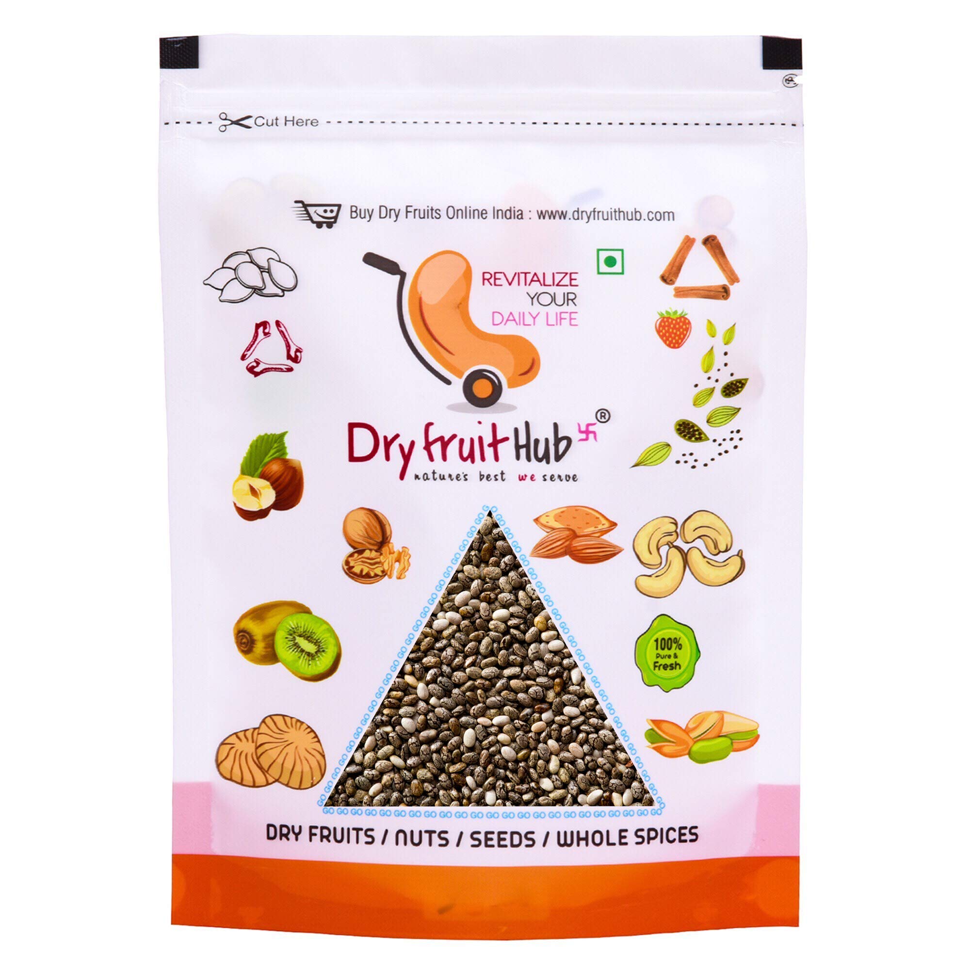 Dry Fruit Hub Chia Seeds 500gm Ciya Seeds Black Organic for Weight Loss, Healthy Food Omega 3 Rich Diet Food - Pack of 500g (B01NC1R96P) Amazon Price History, Amazon Price Tracker