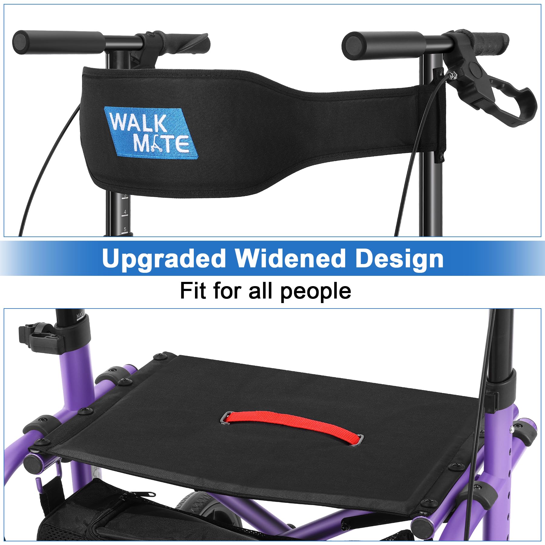 WALK MATE 2 in 1 Rollator Walker Transport Chair for Seniors, 10â