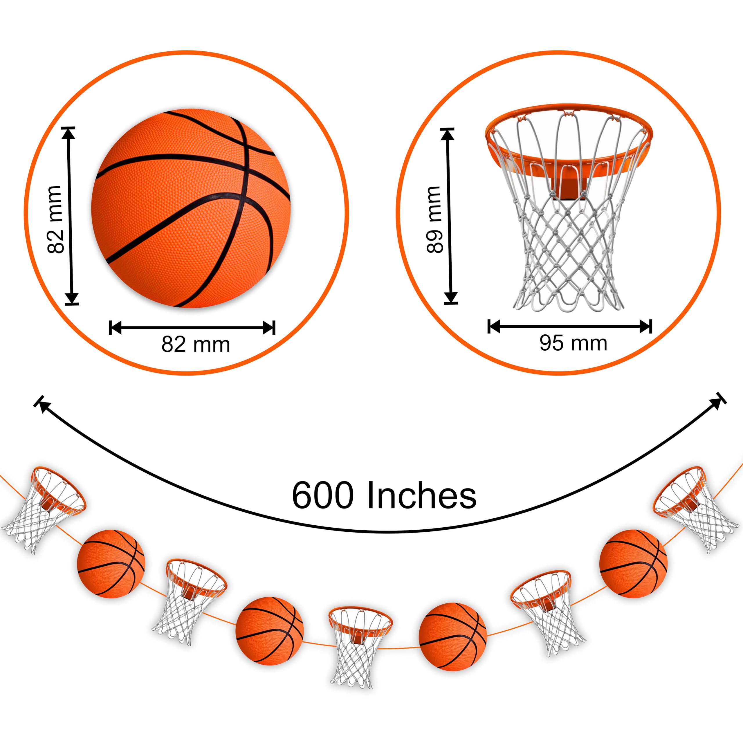 Seyal Basketball Girlande Dekoration – 12 Fuß Lange Wanddekoration Für Partys & Events