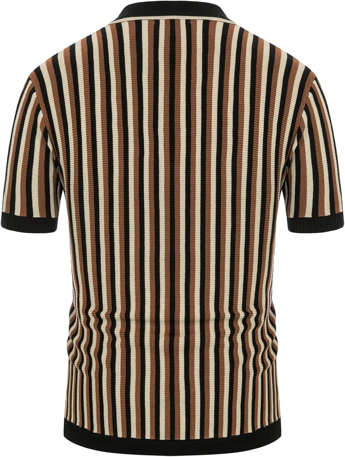 PJ PAUL JONES Men's Polo Shirts Retro Knit Shirt Vintage Striped Shirt - Image 4