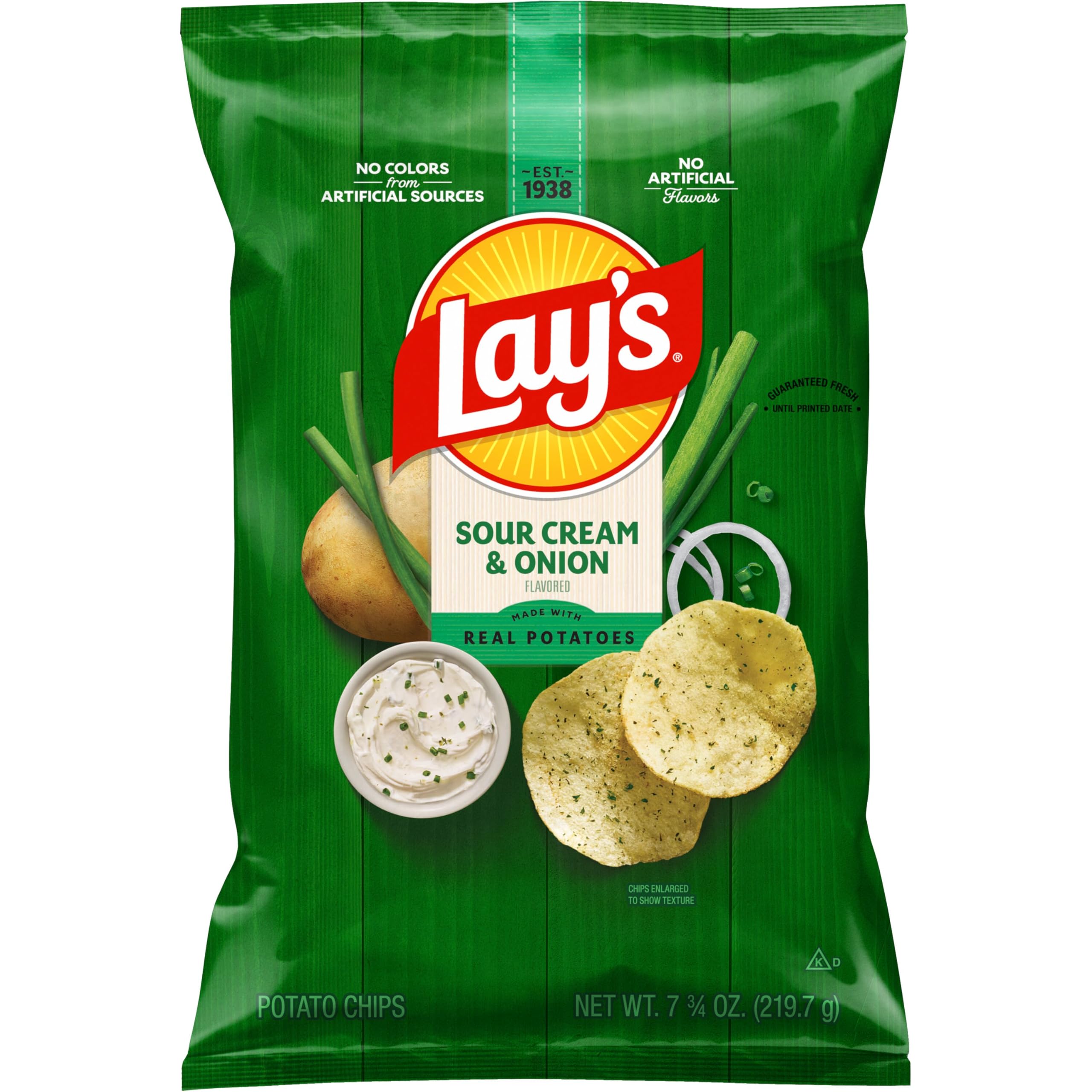 Sour Cream & Onion Flavored Potato Chips - 7.75oz