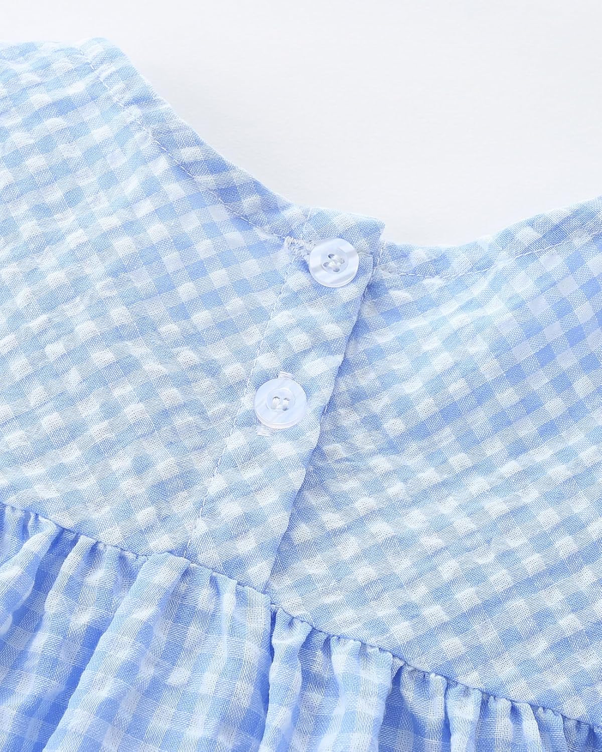 FreeLu Toddler Girls' Cotton Gingham Duck Embroidery Dress Long Sleeve Plaid Casual Dresses for 2-7 Years - Image 6