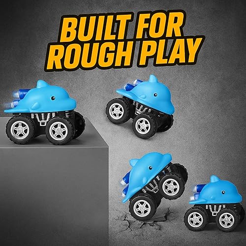 Miniatura 4 de Liberty Imports Paquete de 12 autos de juguete de animales grandes, juguetes de carreras de juguete de animales grandes, regalos de fiesta, juego